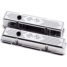 Load image into Gallery viewer, Billet Specialties Short Checkered Flag Valve Covers fits SBC