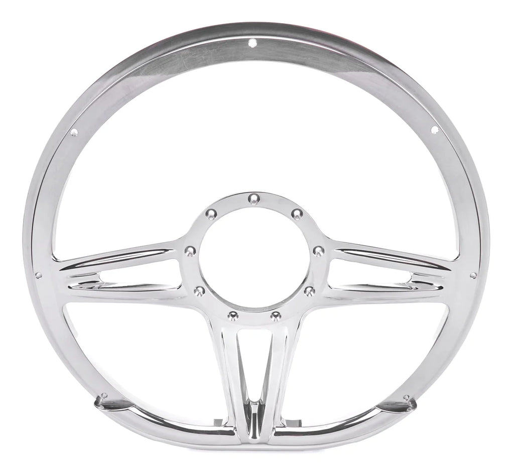 Billet Specialties Steering Wheel 14in D-Shape Victory Polished