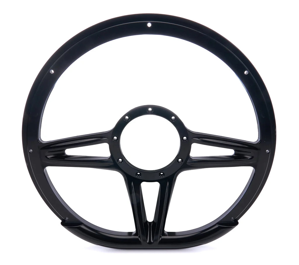 Billet Specialties Steering Wheel 14in D-Shape Victory Black