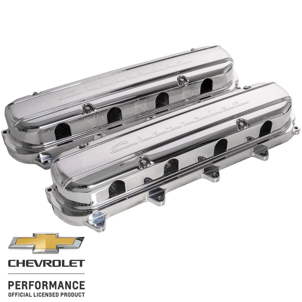 Billet Specialties Valve Covers Gen V LT Chevrolet Script Pol.