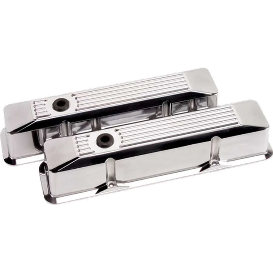 Billet Specialties Valve Covers SBC Ribbed Polished Tall