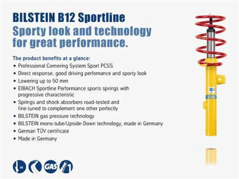 Bilstein B12 2004 Audi A4 Avant Front and Rear Suspension Kit - Side View
