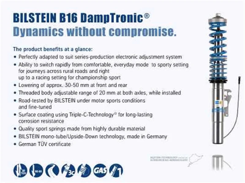 Bilstein B16 (PSS10) 06-10 BMW E60 M5 EDC Performance Suspension System - Side View