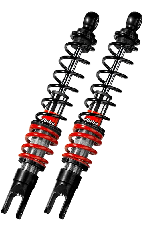 Bitubo YGB0 Twinshocks Rear Adjustable: Spring Preload, Black Spring - Side View