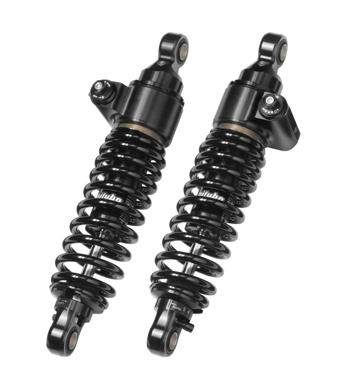 Bitubo WME2 Twinshocks Adjustable: Hydraulic Spring Preload, Rebound, Length 361mm, Dark Edition