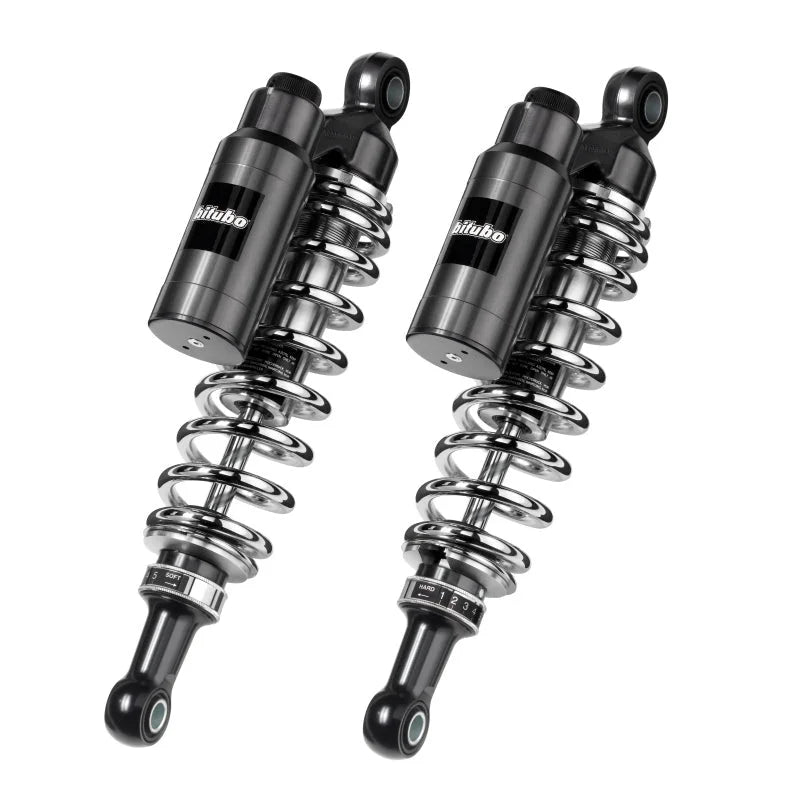 Bitubo WMT0 Twinshocks Adj.: Spring Preload, Reb., Comp., Length 320mm, Piggyback Tank, Chr Edition
