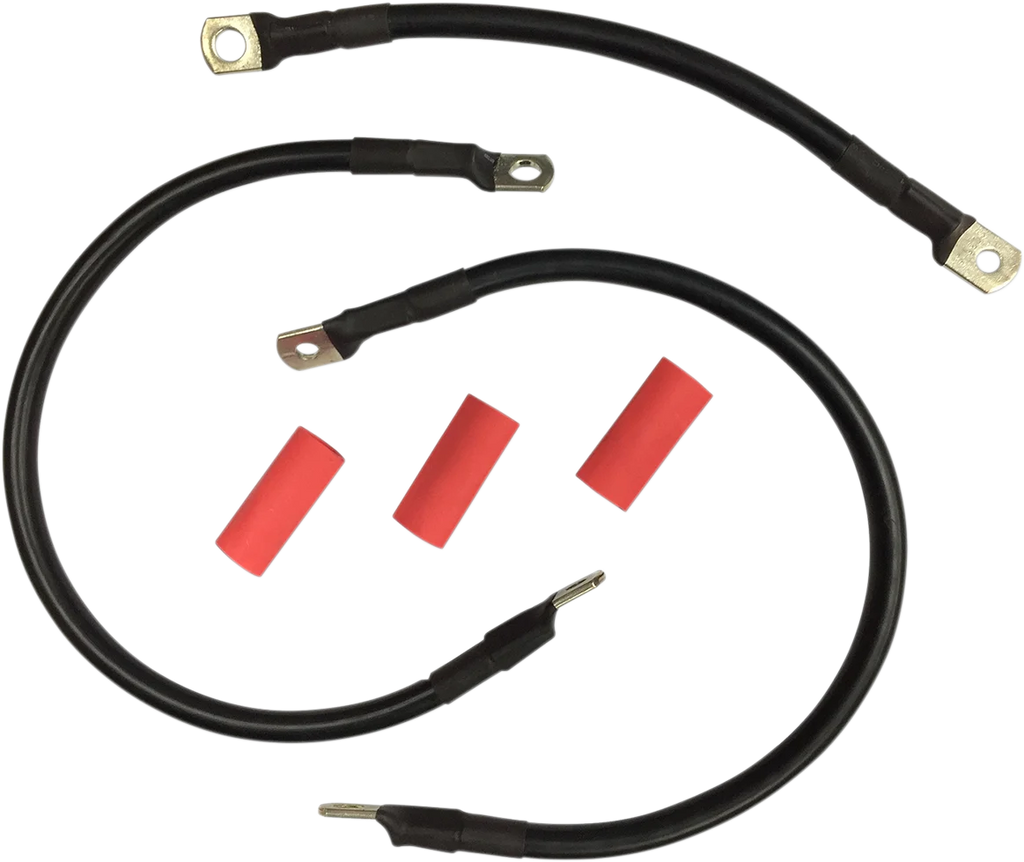 Black Battery Cable Set - '65-'84 FL DragSpecialties E25-0091B-T6 - Main Product View