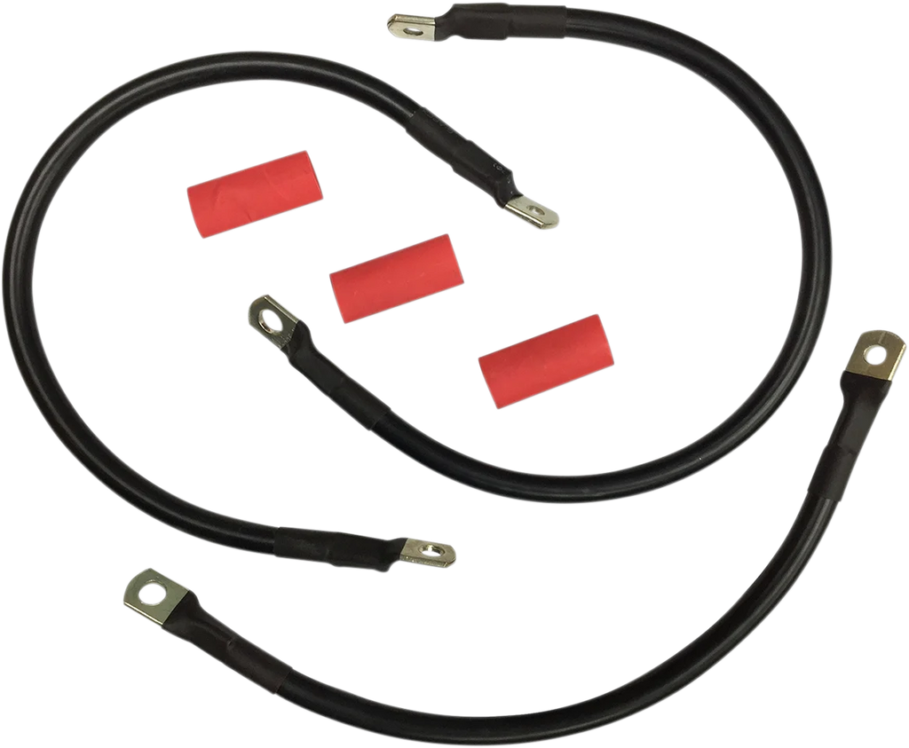 Black Battery Cable Set - '82-'88 FXR DragSpecialties E25-0091B-T5 - Main Product View