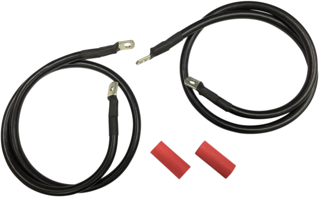 Black Battery Cable Set - '89-'92 FL DragSpecialties E25-0091B-D4 - Main Product View