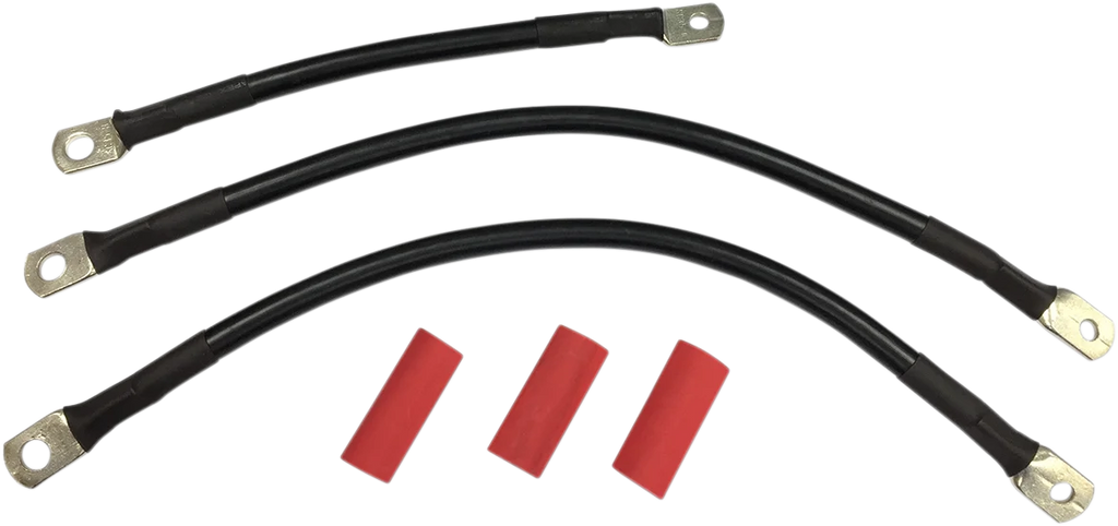Black Battery Cable Set - '93-'08 FL DragSpecialties E25-0091B-T1 - Main Product View