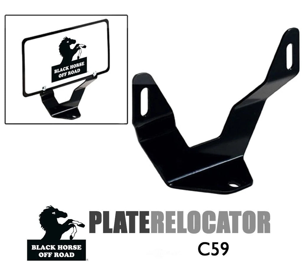 Black Horse Off Road License Plate Bracket C59 - Main Product View