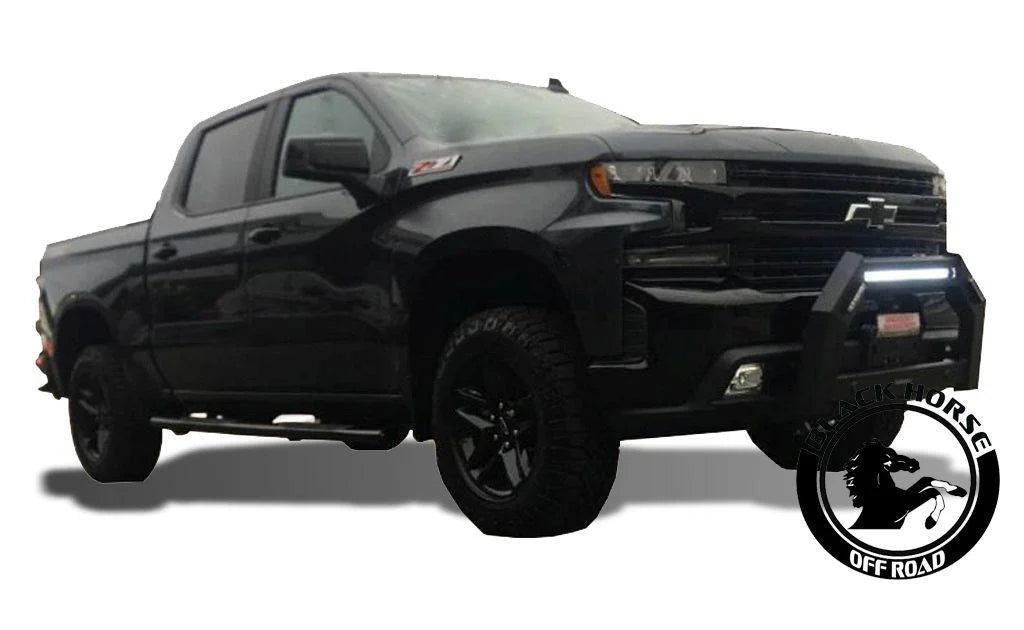 Black Horse Off Road Matte Black Steel No skid plate AB-GM11 fits 2021-2022 GMC Sierra 1500 - Detail View