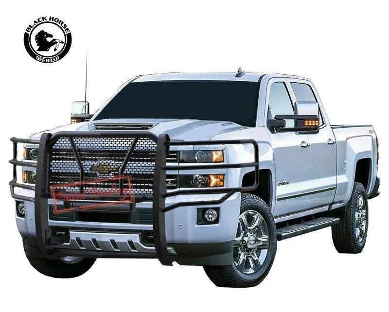 Black Horse Off Road Rugged Heavy Duty Grille Guard RU-CHSI07-B fits 2007 Chevrolet Silverado 1500 - Detail View