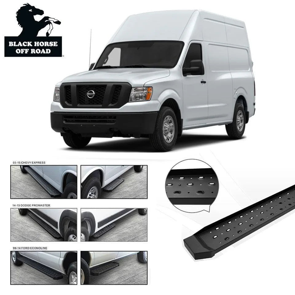 Black Horse Off Road Spartan Running Boards SR-NIR405396 fits 2012-2021 Nissan NV1500 / 2012-2021 Nissan NV2500 / 2012-202...