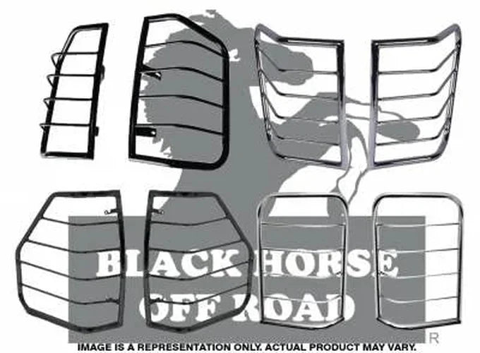 Black Horse Off Road Tail Light Guards 7G076006A fits 2002-2010 Dodge Ram 1500 / 2003-2010 Dodge Ram 2500, Ram 3500 - Side...