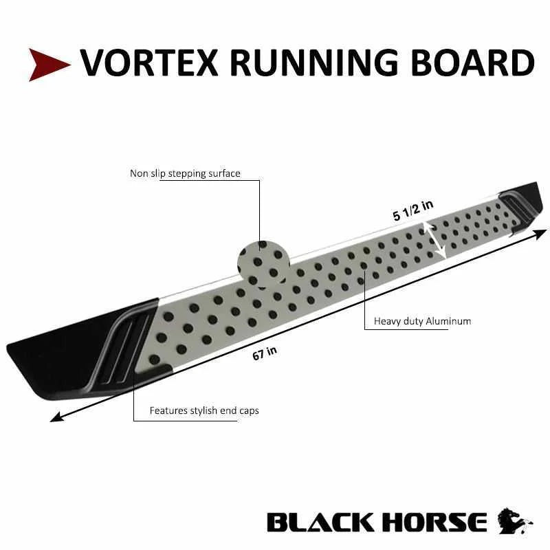Black Horse Off Road Vortex Running Boards VO-HOPI09 fits 2007-2013 Acura MDX / 2009-2015 Honda Pilot - Detail View
