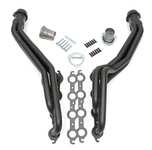 Load image into Gallery viewer, Black Long-Tube LS Engine Swap Headers For 2WD S10/S15 Trucks Hedman Hedders - Main Product View