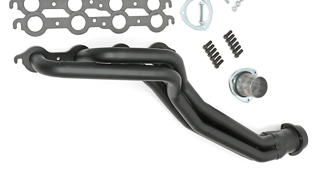 Black Long-Tube LS Engine Swap Headers For 2WD S10/S15 Trucks Hedman Hedders - Additional View 6