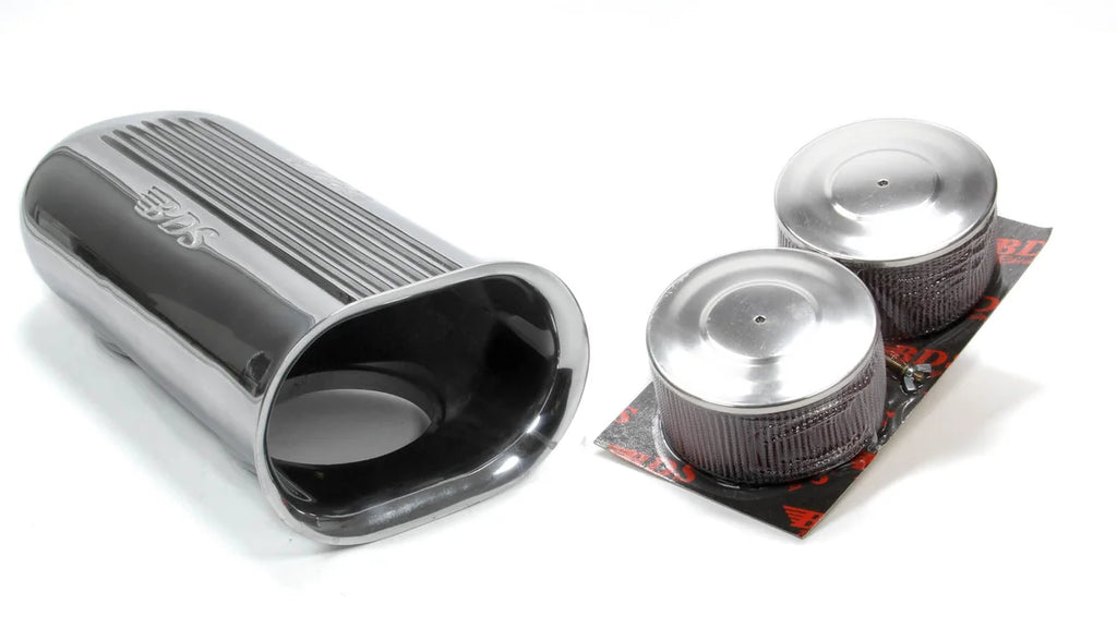 Blower Drive Service Polished Aluminum Dual Carb Scoop w/Air Filters SC-9001