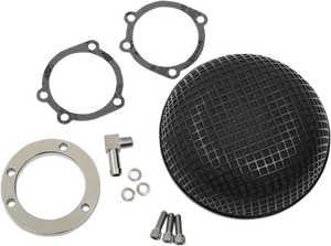 "Bob" Retro-Style Air Cleaner Kit - Black DragSpecialties 14-0110CVSB - Main Product View