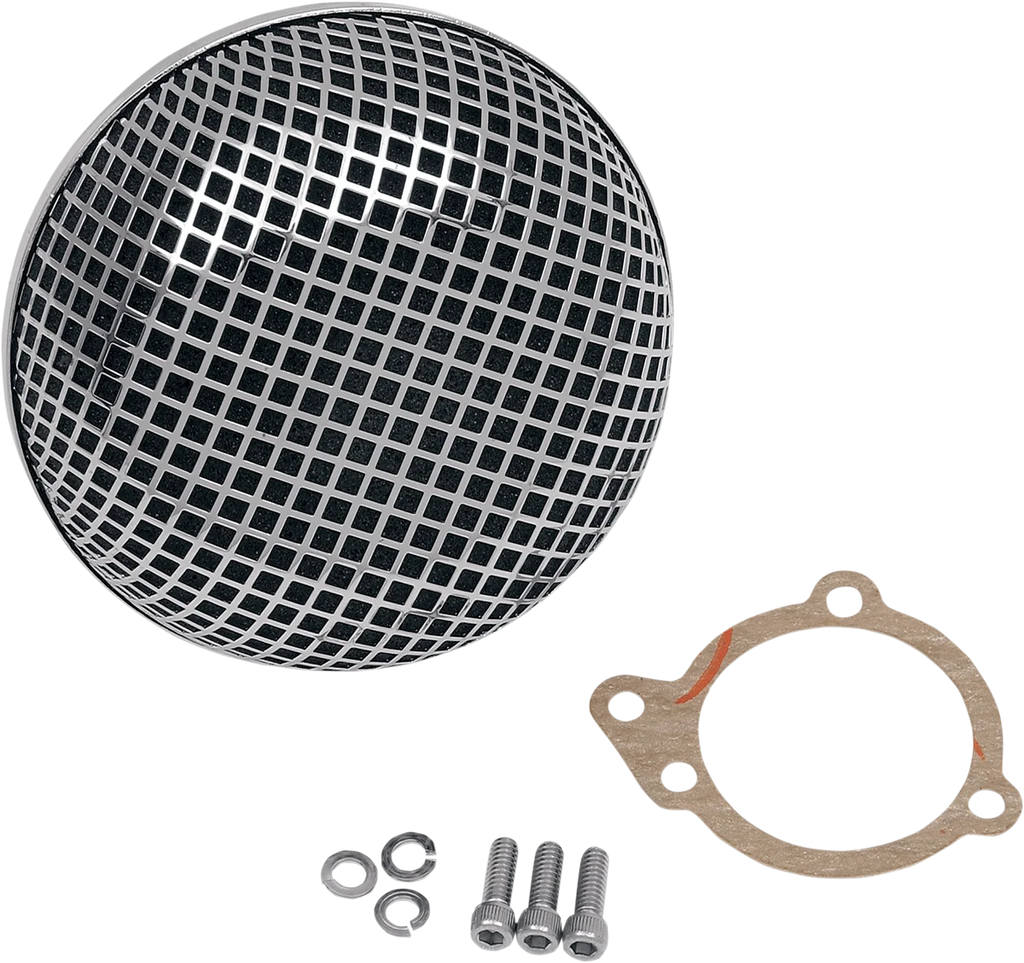 "Bob" Retro-Style Air Cleaner Kit - Chrome DragSpecialties 14-0110SS - Main Product View