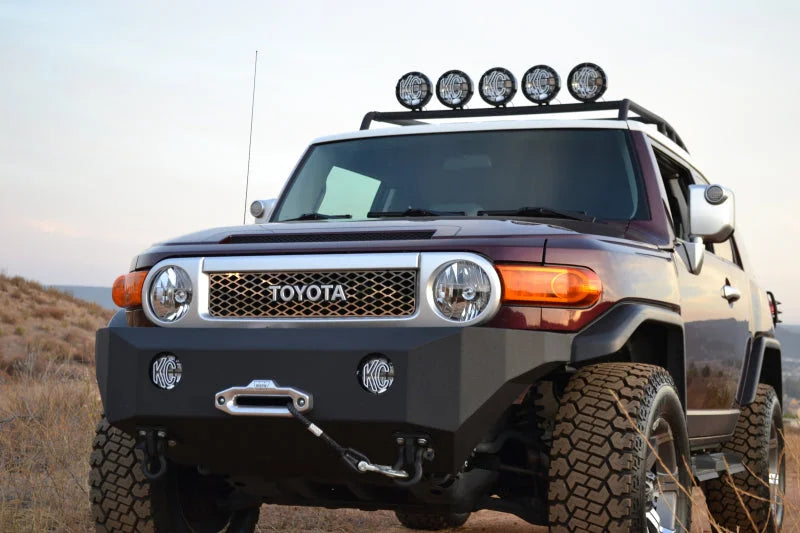 Body Armor 4x4 07-14 Toyota FJ Cruiser Pro Series Front Winch Bumper - Side View