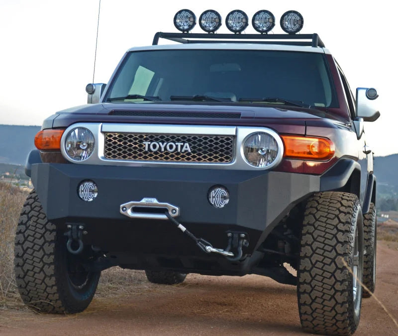 Body Armor 4x4 07-14 Toyota FJ Cruiser Pro Series Front Winch Bumper - Back View