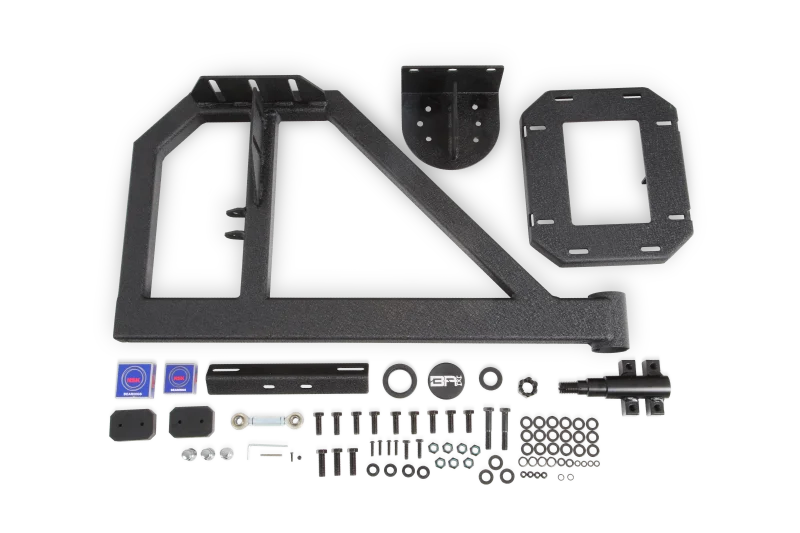 Body Armor 4x4 07-18 Jeep Wrangler JK Tire Carrier Single Action (Fits JK-2965 Bumper) - Side View