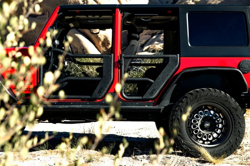 Body Armor 4x4 07-18 Jeep Wrangler JK Tube Doors Rear Pair - Side View