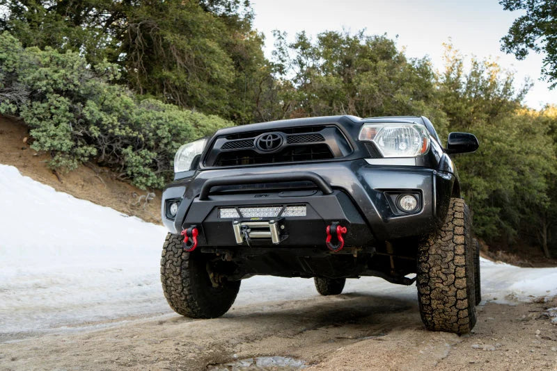 Body Armor 4x4 12-15 Toyota Tacoma HiLine Front Winch Bumper - Side View