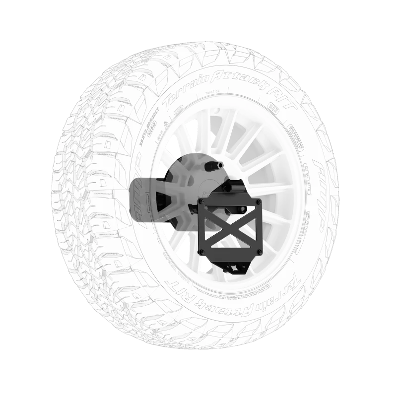 Body Armor 4x4 16-23 Toyota Tacoma/10-24 4Runner Pro Series II Tire Carrier W/ License Plate Holder - Side View