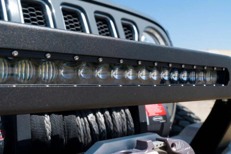 Body Armor 4x4 18in Single Row Blackout LED Light Bar - Side View