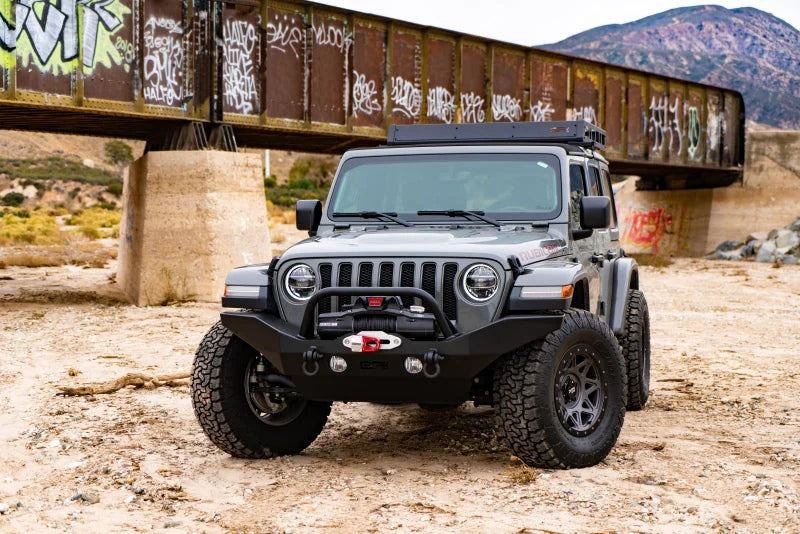Body Armor 4x4 2018+ Jeep Wrangler JL Gladiator JT Full Width Front Bumper - Installation View