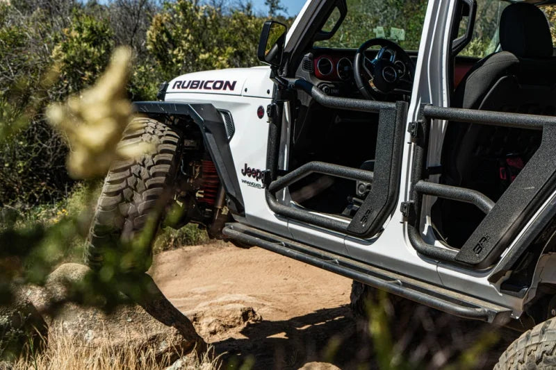 Body Armor 4x4 2018+ Jeep Wrangler JL Gladiator JT Tube Doors Front Pair - Installation View