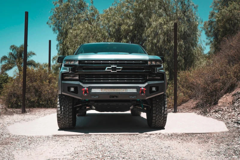 Body Armor 4x4 2019+ Chevy Silverado 1500 Ambush Series Front Bumper (Non-Winch) - Installation View