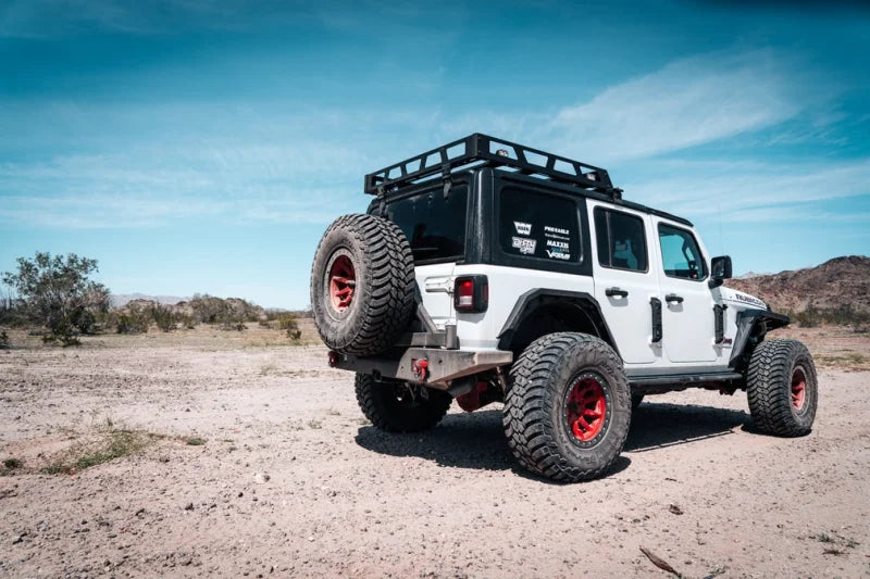 Body Armor 4x4 2019+ Jeep Wrangler JL Tire Carrier Single Action (Only Fits w/ JL-2965 Bumper) - Back View