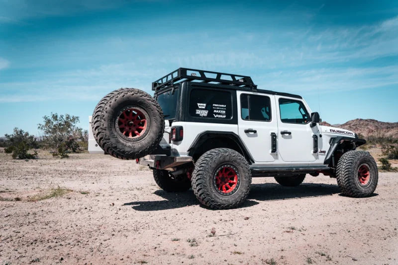 Body Armor 4x4 2019+ Jeep Wrangler JL Tire Carrier Single Action (Only Fits w/ JL-2965 Bumper) - Installation View