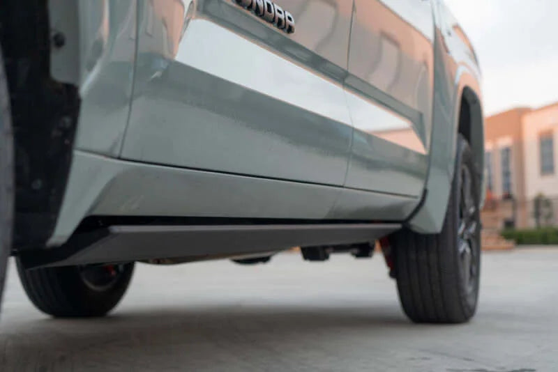 Body Armor 4x4 22-24 Toyota Tundra Crewmax E-Power Board Steps - Black - Installation View