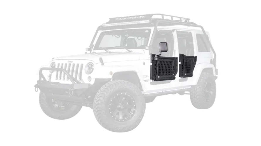 Body Armor 4x4 07-18 Jeep Wrangler Gen 3 Trail Doors Front Pair - Side View
