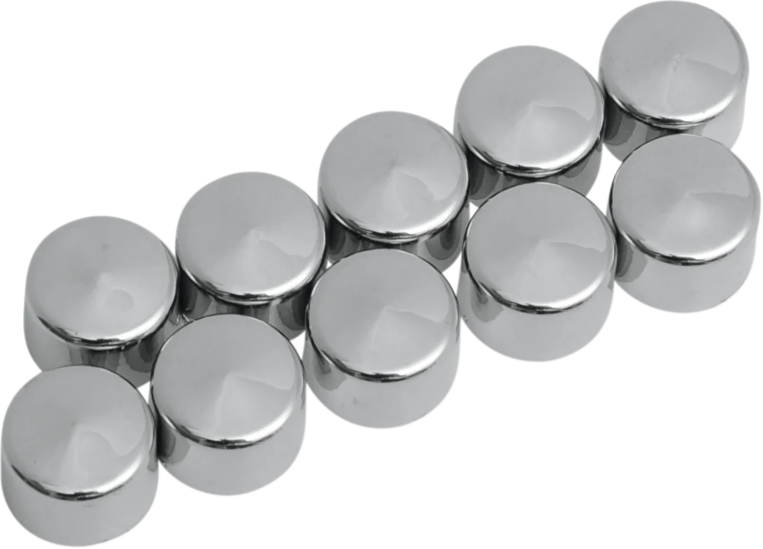 Bolt Covers - Hex - Deep - Shouldered - 5/16" - Chrome - 10 Pack DragSpecialties 352051 - Side View