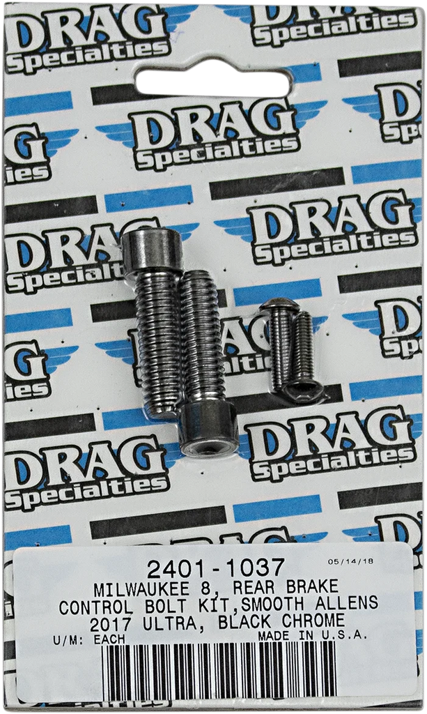 Bolt Kit - Break - Rear - Black/Chrome - Smooth - M8 DragSpecialties MK785SBK - Main Product View
