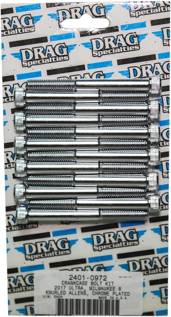 Bolt Kit - Crankcase - Chrome - Knurled - M8 DragSpecialties MK778 - Main Product View