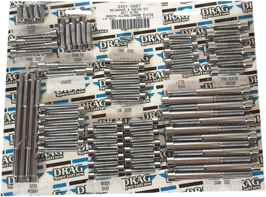 Bolt Kit - Engine - Allen - Chrome - Smooth - M8 DragSpecialties MK775S - Main Product View