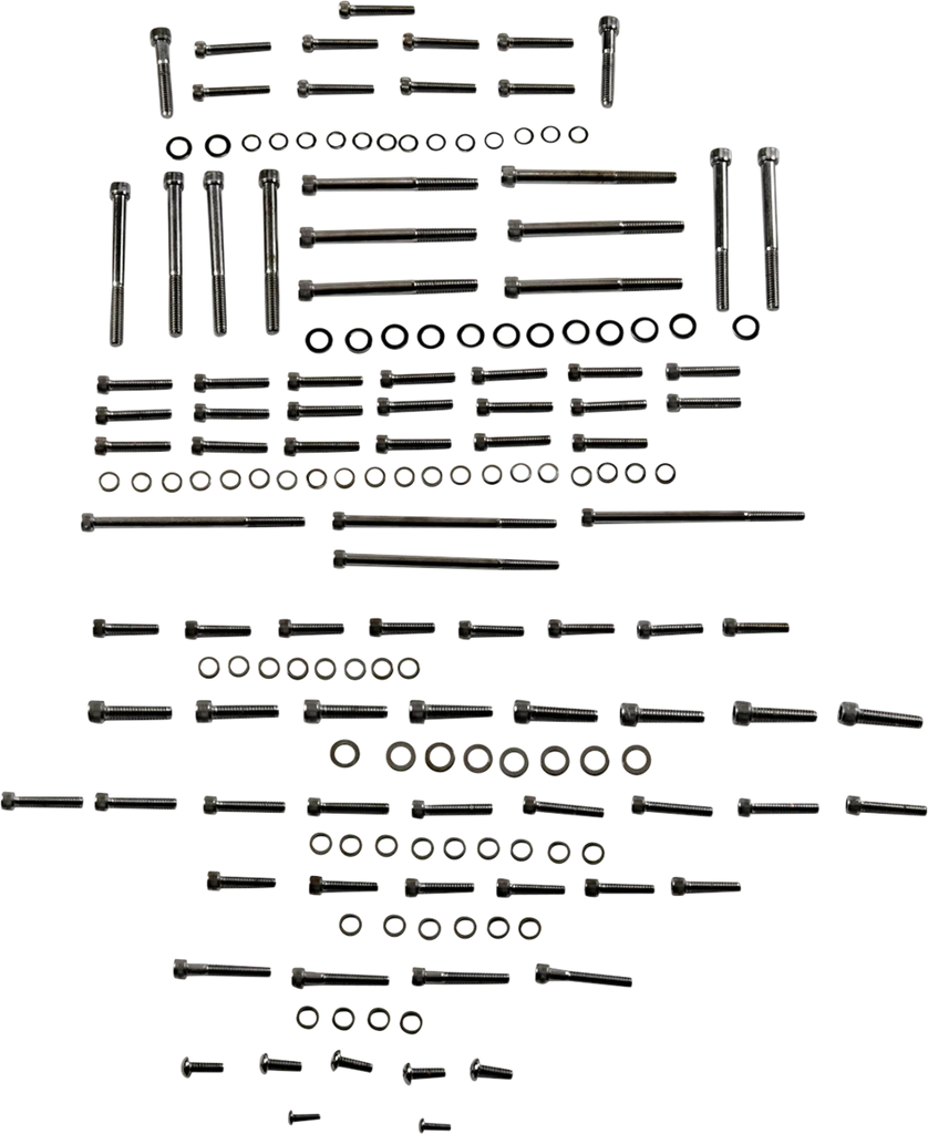 Bolt Kit - Engine - Black/Chrome - Knurled - M8 DragSpecialties MK775BK - Main Product View