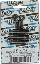 Load image into Gallery viewer, Bolt Kit - Handlebar - Black/Chrome - Knurled - M8 DragSpecialties MK784BK - Main Product View