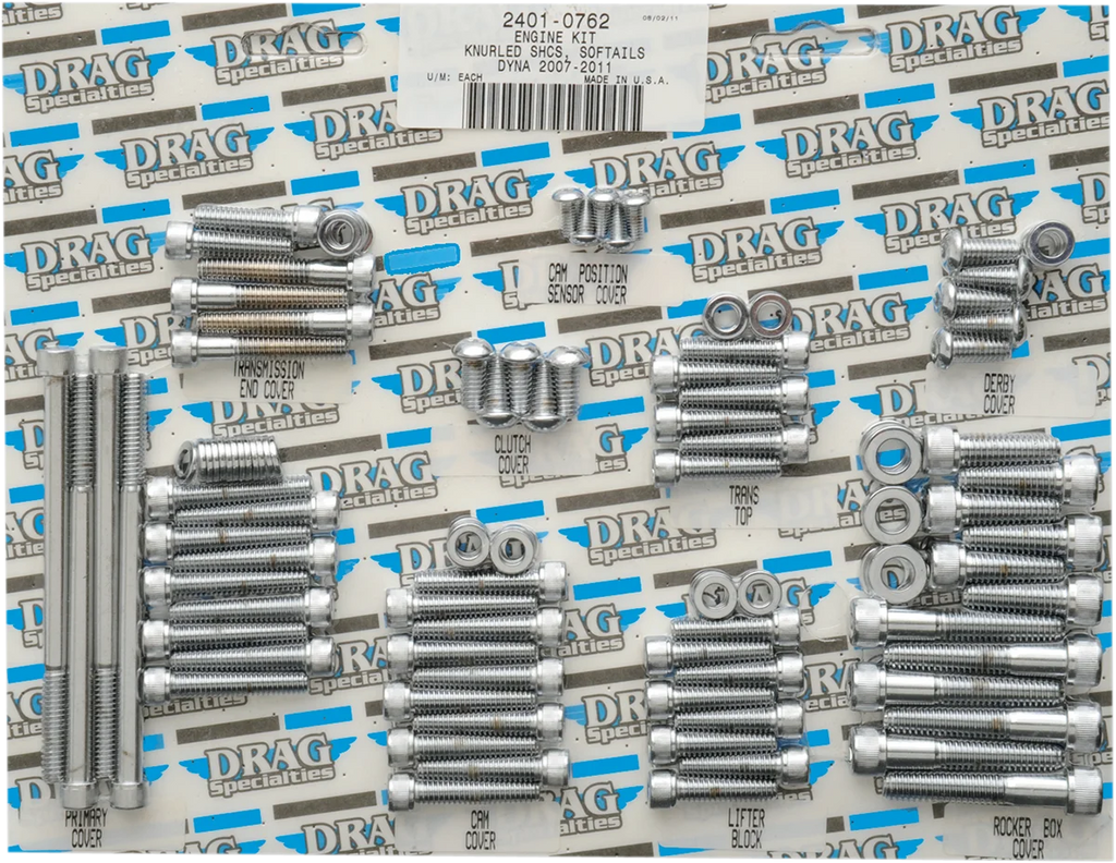 Bolt Kit - Motor - Knurled - Softail DragSpecialties MK699 - Main Product View