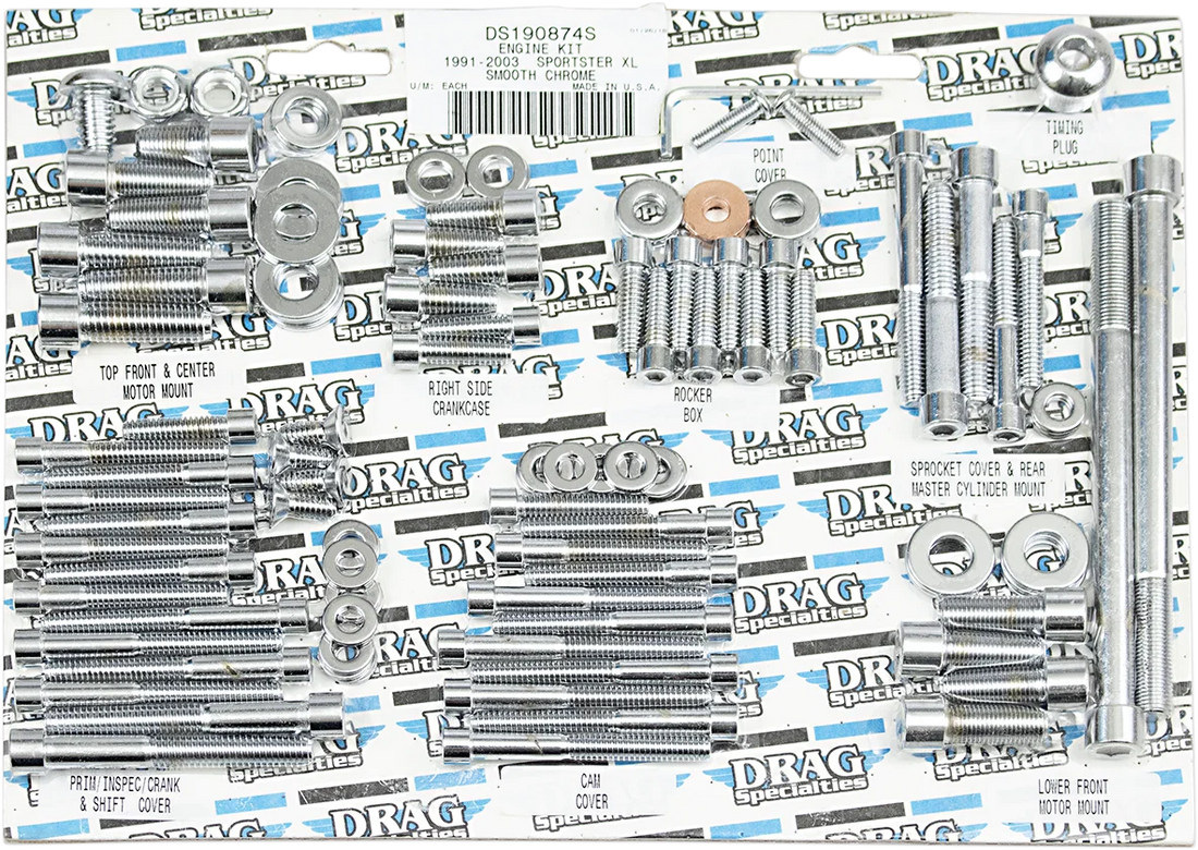 Bolt Kit - Motor - Socket-Head - XL DragSpecialties MK244 - Back View