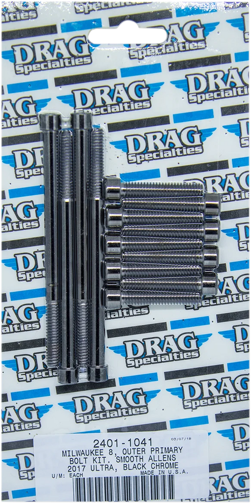 Bolt Kit - Outer Primary - Black/Chrome - Smooth - M8 DragSpecialties MK787SBK - Main Product View