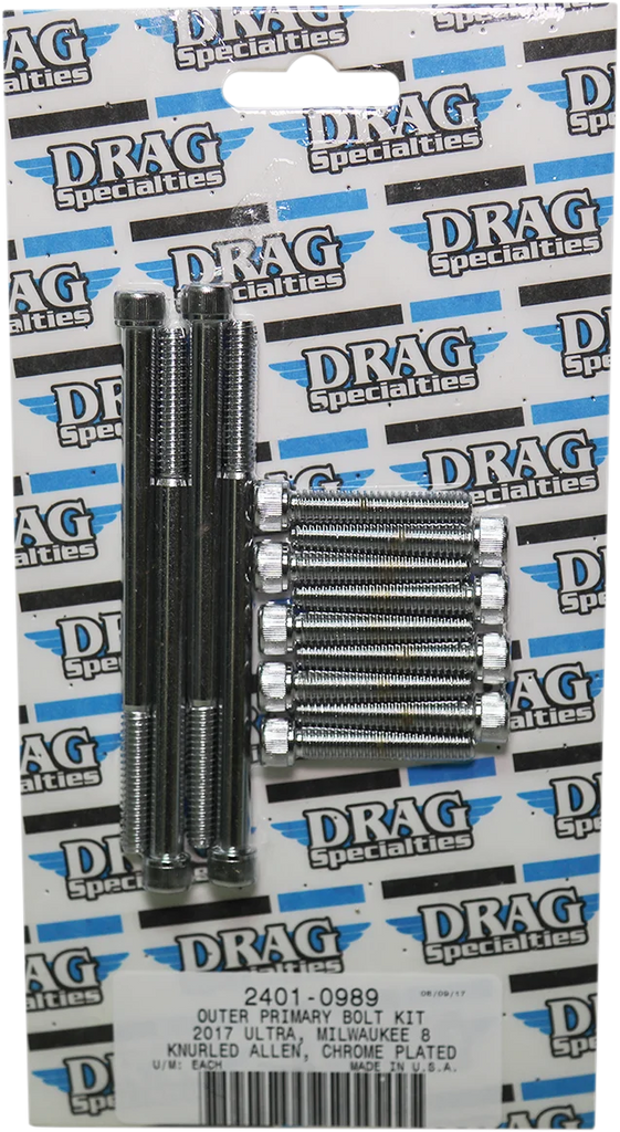 Bolt Kit - Outer Primary - Chrome - Knurled - M8 DragSpecialties MK787 - Main Product View