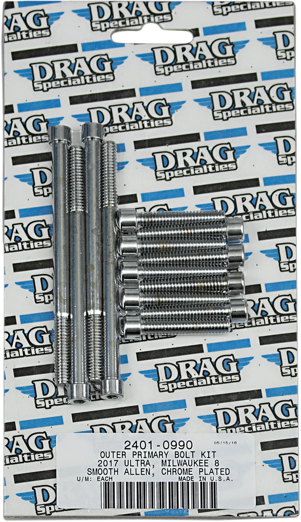 Bolt Kit - Outer Primary - Chrome - Smooth - M8 DragSpecialties MK787S - Main Product View